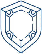 Geometric hexagon shield outline icon